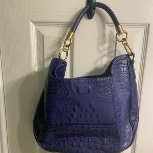 Ladies dark blue alligator handbag